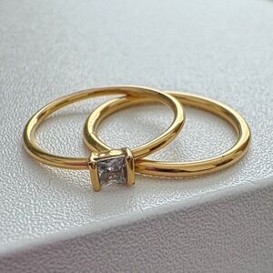 Madewell Demi-fine Elegant Gold Ring Set